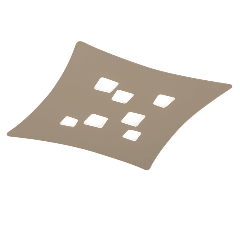 Gea Luce  Plafón Isotta Moderno 7 Luces Gx53 Tórtola, Plafón Curvo De Metal 62X69cm, Diseño Geométrico, Máx 7X8w, Ip20, Bombillas Excluidas Gris , Leroy Merlin