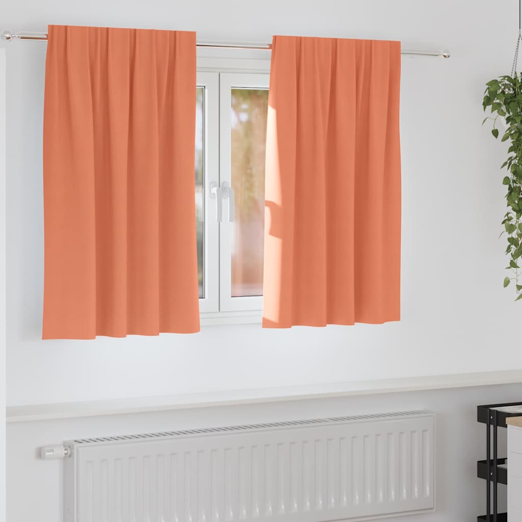 Firany blackout z kółkami 2 pcs terakota 140 x 140 cm Poliester vidaXL