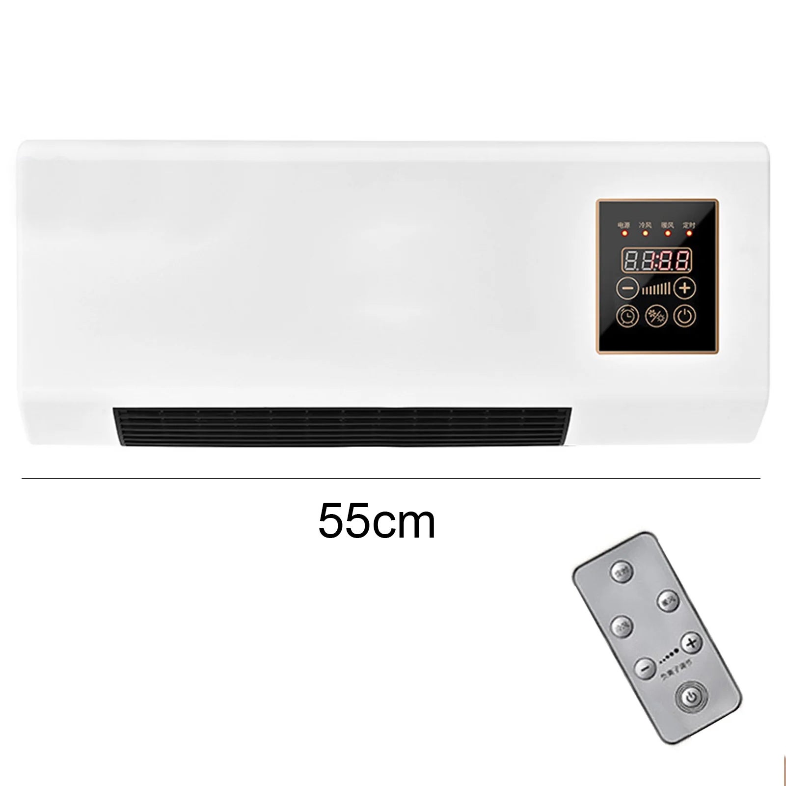 Chauffage soufflant mural avec télécommande, air chaud et froid réglable, fonction minuterie, ventilateur mural, mini climatiseur, 55 cm - 4