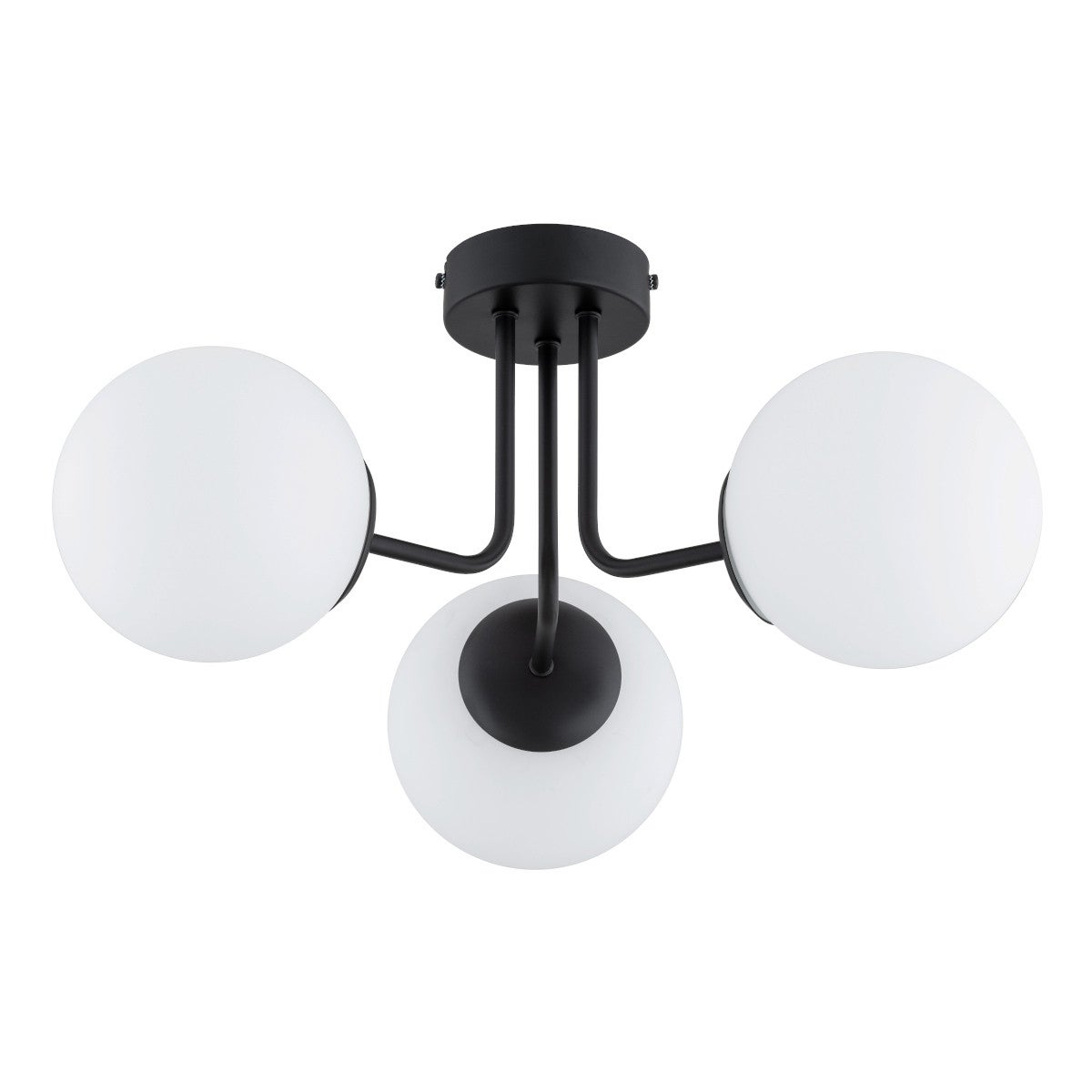 Lampa sufitowa wisząca Piero czarno-biała 3xE14x10W minimalistyczna wym: 25 x 45 x 45 cm szkło Alfa