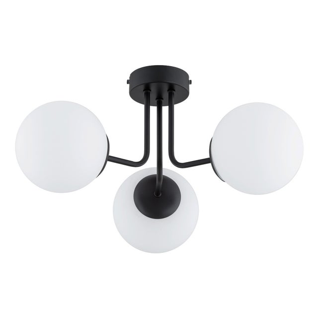 Lampa sufitowa wisząca Piero czarno-biała 3xE14x10W minimalistyczna wym: 25 x 45 x 45 cm szkło Alfa