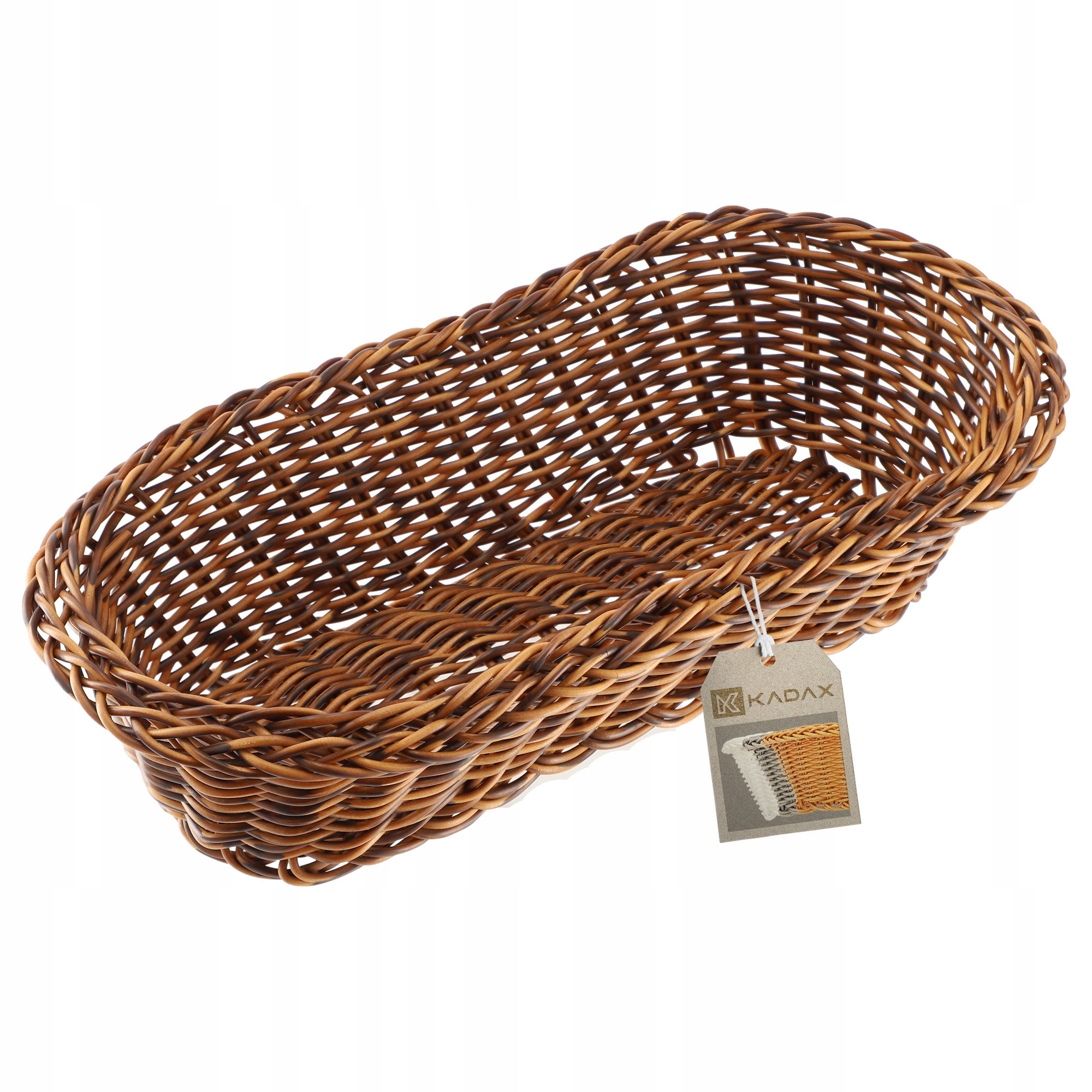 KOSZYK KOSZYCZEK NA STÓŁ PIECZYWO CHLEB SZTUĆCE CIASTO PODŁUŻNY BRĄZOWY