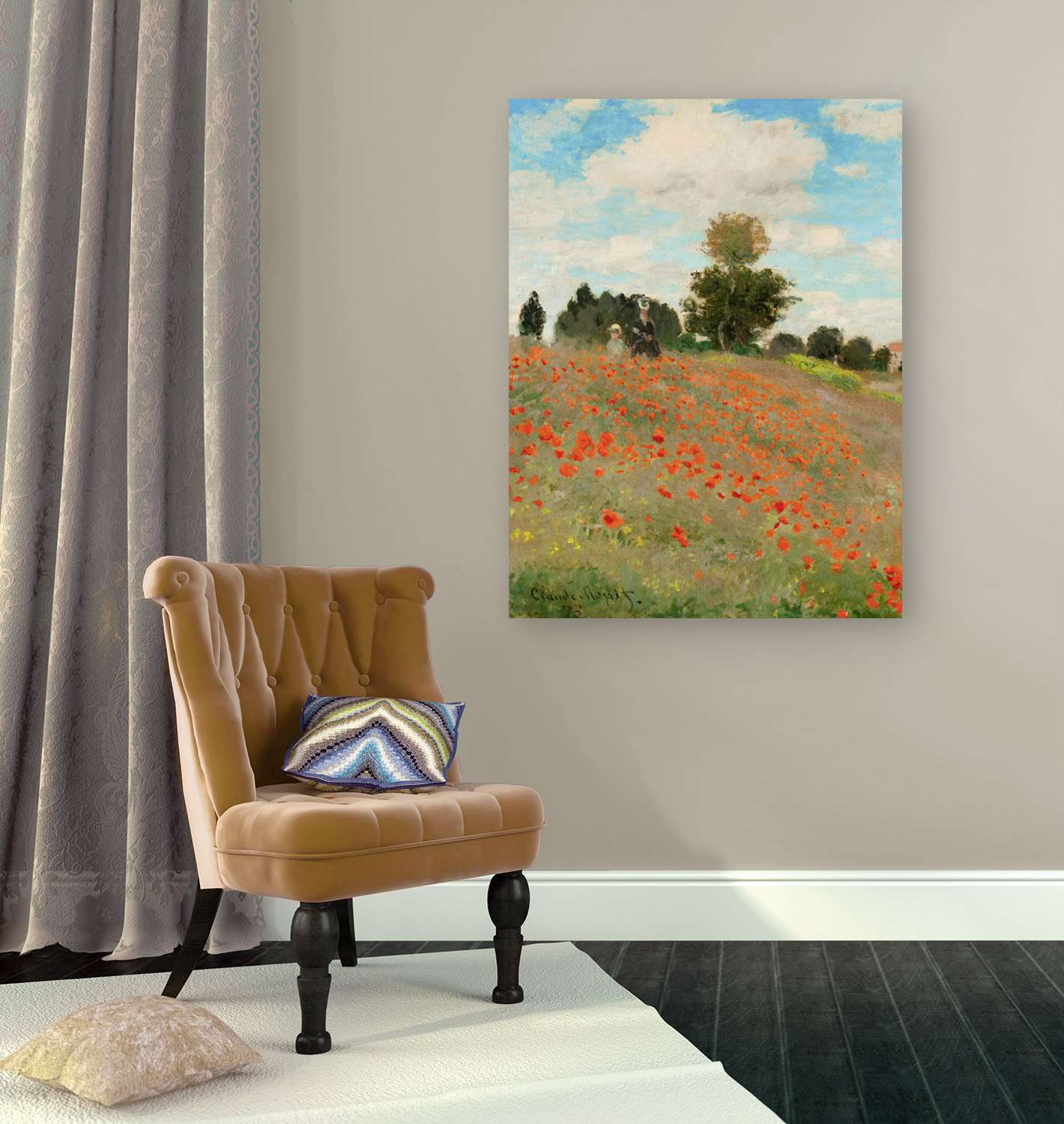 Peinture, impression sur toile - Claude Monet, Coquelicots - 100x70 cm - 3