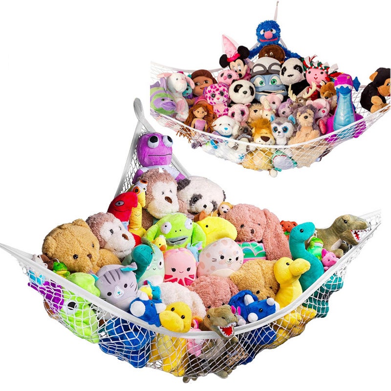 Amaca Angolare Per Peluche 190 Cm - Organizer Da Parete Con Clip - Decorazione Boho Camera Bambini - 4