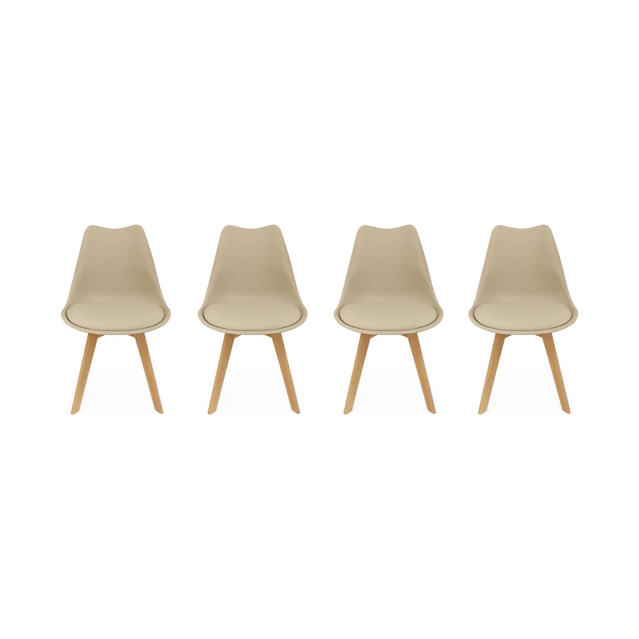 Chaise Scandinave Calais Similicuir Pivotante Pieds Bois Hêtre Carrés - Design Retro Confortable