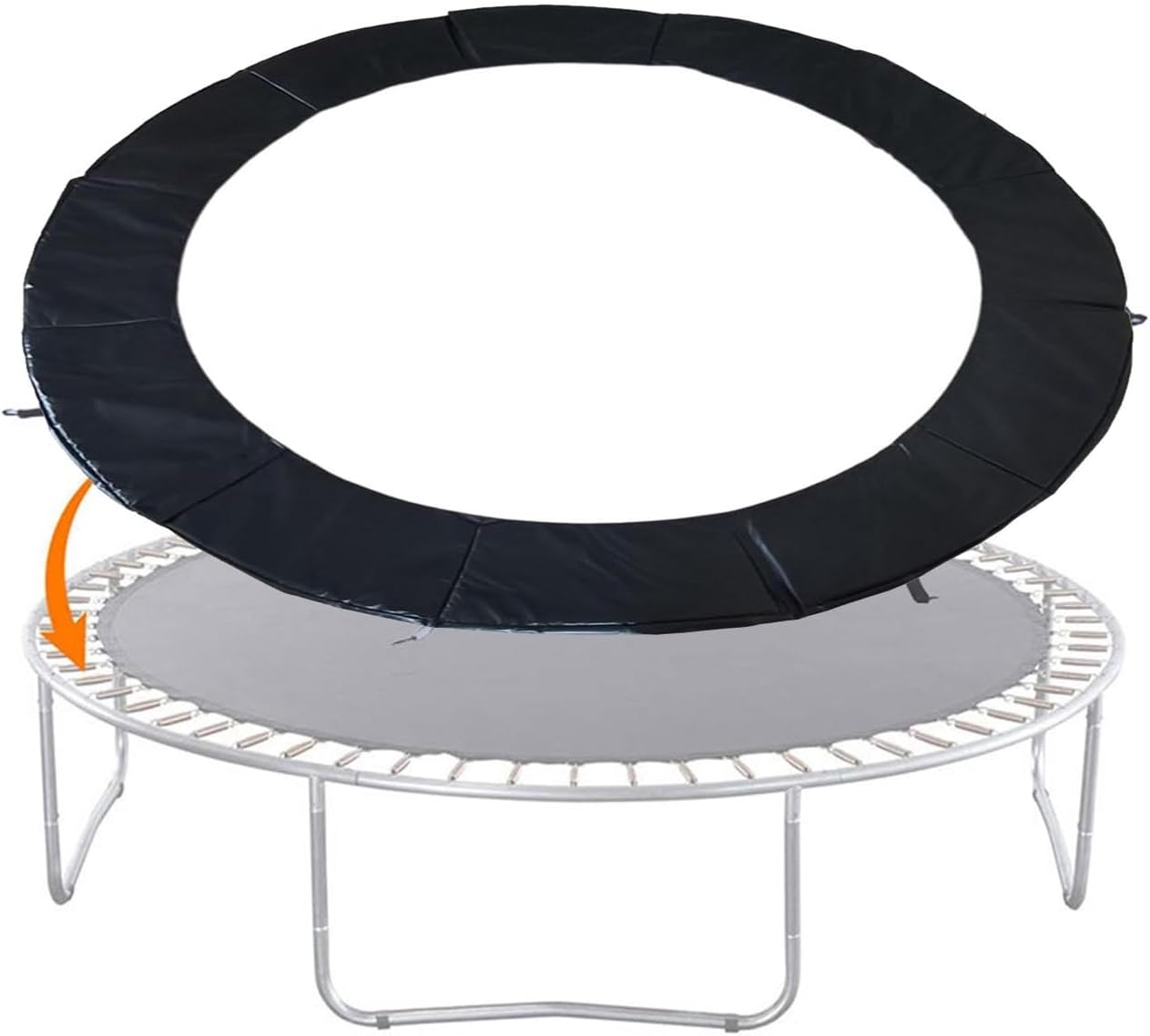 Uniwersalna poduszka ochronna do trampoliny, ochrona przed deszczem, śniegiem i słońcem, kompatybilna z ramami 3,6 m - Czarna