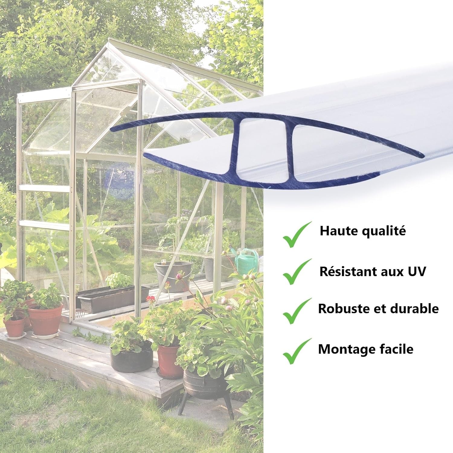 Plaque polycarbonate multifonctionnelle, 60,5 x 121 cm, Epaisseur = 6 mm - 6