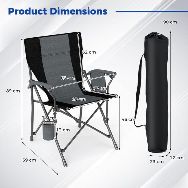 Sedia Pieghevole Blu Con Braccioli - Per Campeggio E Giardino - Foto 1