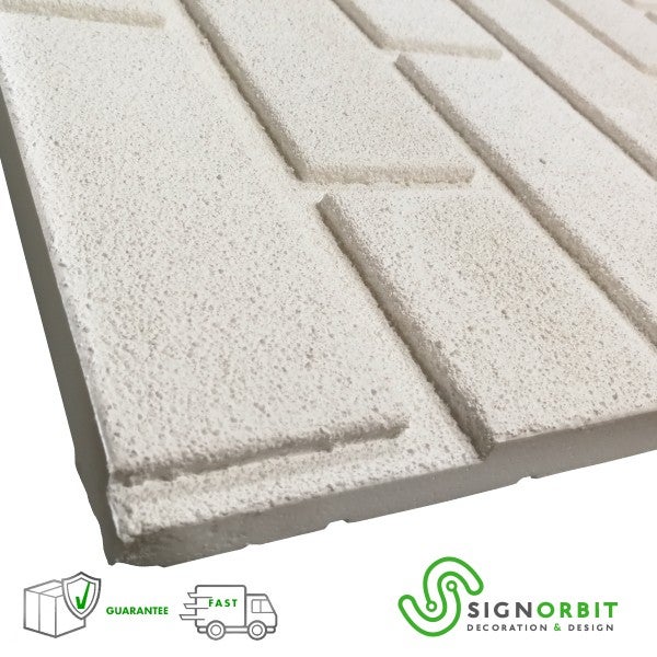 Panneau Faux Brique BLANC En Résine EPS Format 100x50 Cm Epaisseur 2 Cm - 2