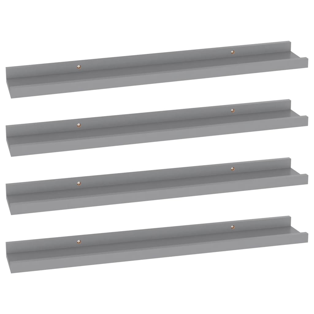 Étagères murales 4 pcs Gris 60x9x3 cm vidaXL - 2