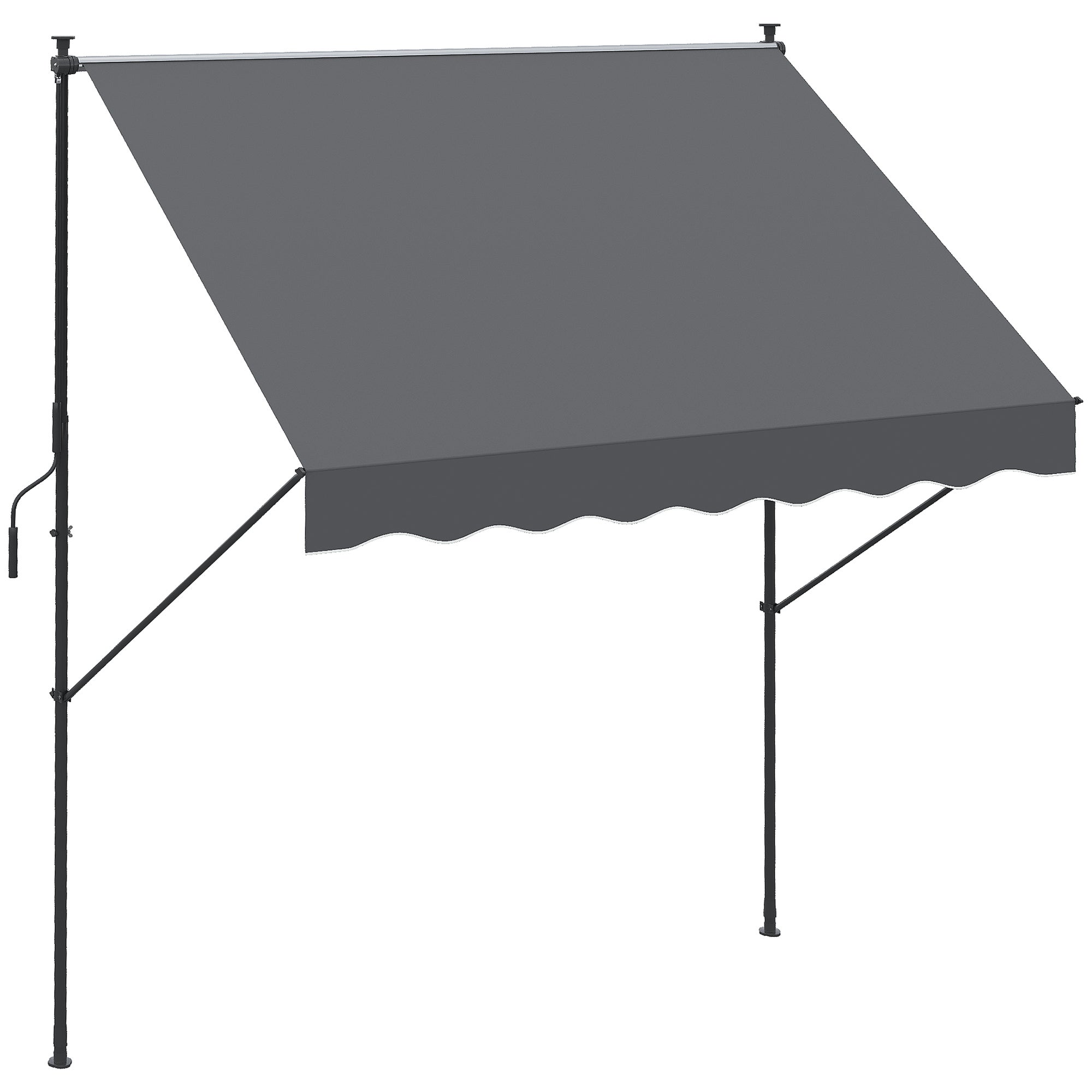 Toldo manual retráctil con manivela outsunny 200x170x290 cm gris