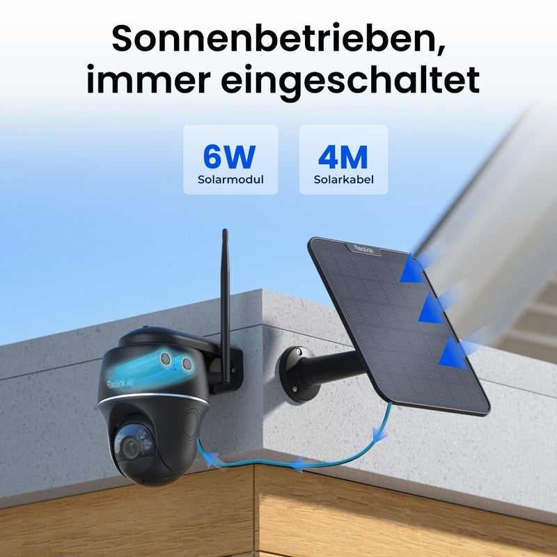 Caméra de surveillance 4K 8MP 2,4/5GHz WiFi batterie PT sans fil, +SP, Reolink, Noir - 9