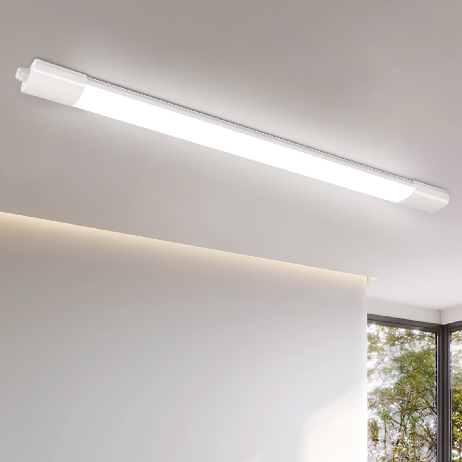 LOVHAUS 3 Pack LED do garażu Wodoodporny IP65 60cm, 2200lm Oświetlenie garażu z możliwością łączenia szeregowego do pomieszczeń wilgotnych, 4000K