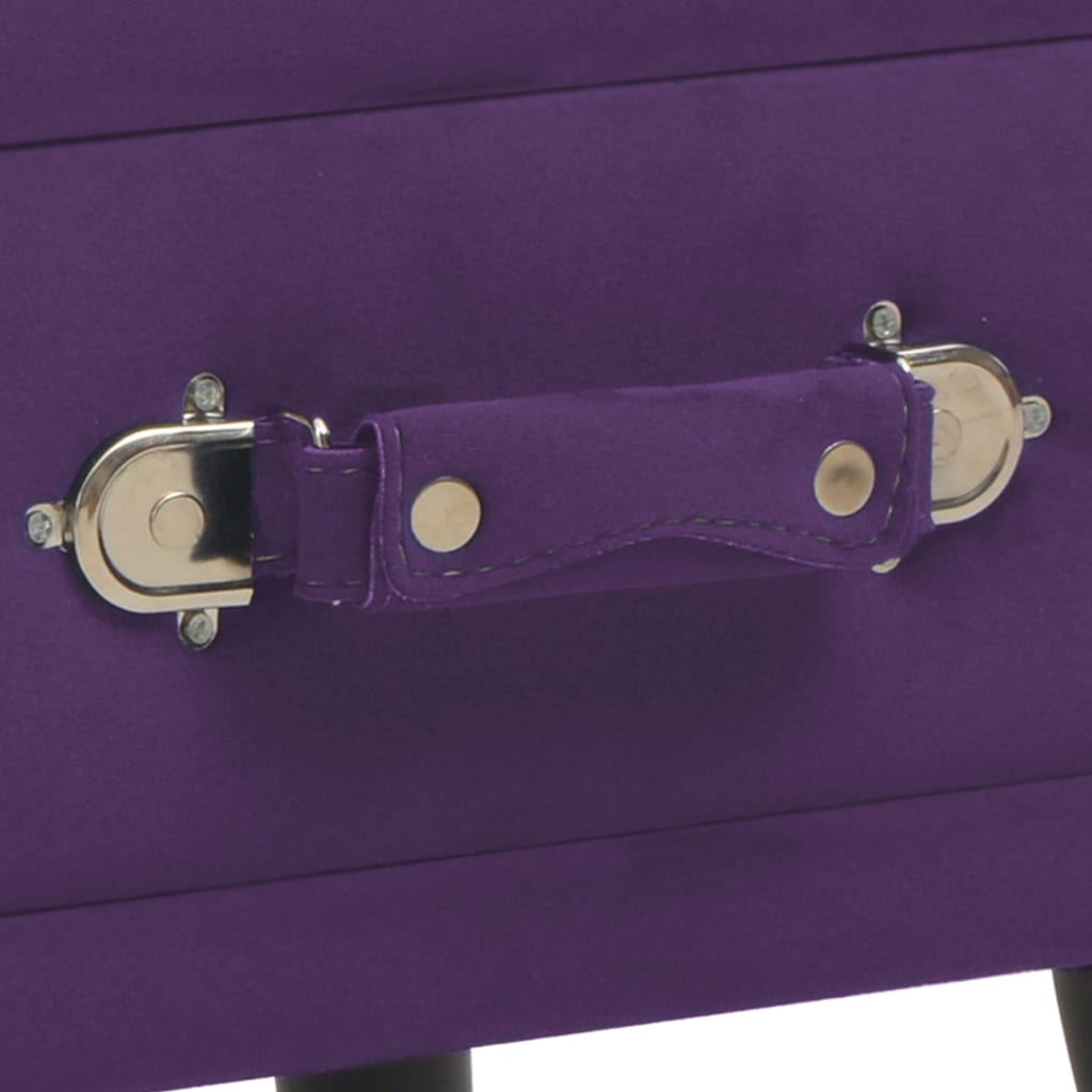 Tables de chevet 2 pcs Violet foncé 40x35x40 cm Velours - 7