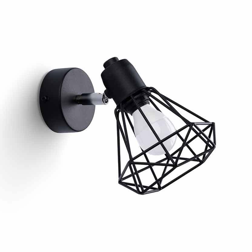 Kinkiet ścienny Artemis czarny-chromowany 1xE14x40W wym: 18 x 18 x 15 cm metal IP20 Sollux Lighting