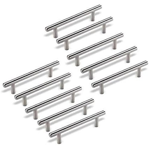 10 x Uchwyty łukowe, gałki do drzwi, uchwyty do szuflad i pokrętła ze stali nierdzewnej, uchwyty meblowe Ø 12 mm (odległość wiercenia - 96 mm)