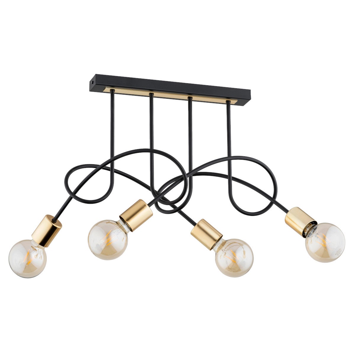 Lampa sufitowa Tango czarno-złota 4xE27x15W wym: 39 x 75 x 20 cm metal Alfa