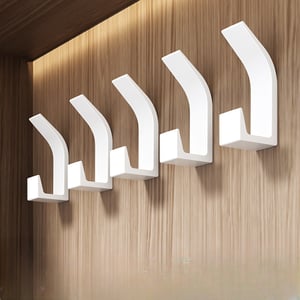 Crochets Ronds Autocollants Pour Serviettes - Lot De 5 - Noir - Pour Cuisine Et Salle De Bain - Design Spirale