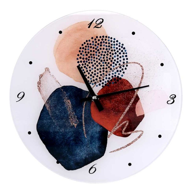 Orologio da parete rotondo moderno astratto grigio e rosso silenzioso senza ticchettio orologi da parete per cucina, ufficio, orologio da appendere retrò, 35,5 cm Orologio da parete rotondo moderno astratto grigio e rosso silenzioso senza ticchettio orologi da parete per cucina, ufficio, orologio da appendere retrò, 35,5 cm