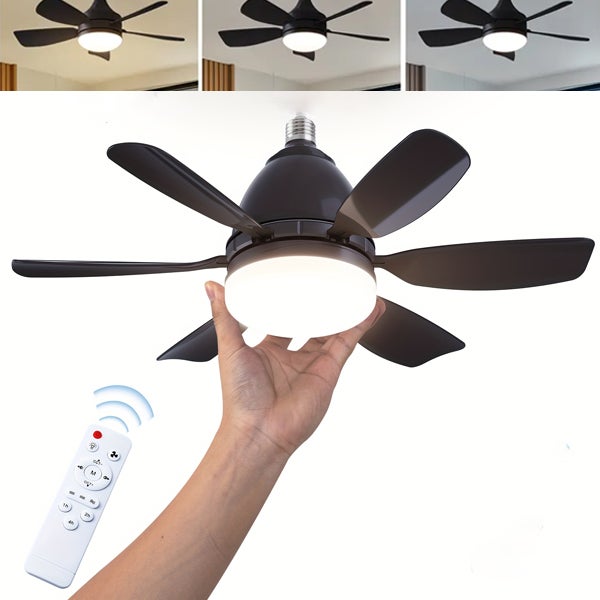 Nowoczesny wentylator sufitowy z oświetleniem ambientowym - 3 kolory do wyboru - 3 prędkości wentylacji - Timer - Łatwy w instalacji - 50cm E27