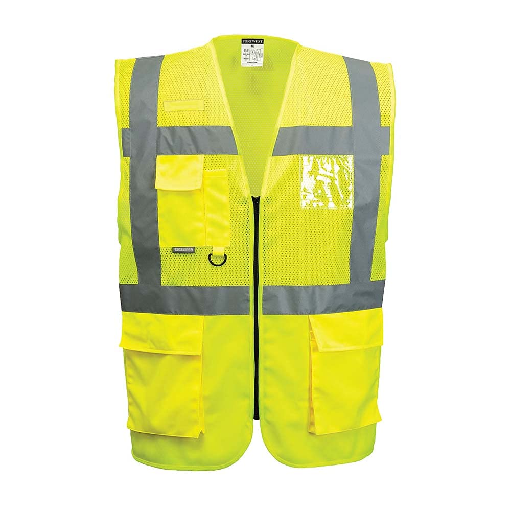 Gilet haute visibilité Portwest grillage executive ventilé MADRID Jaune Fluo XXL - 4