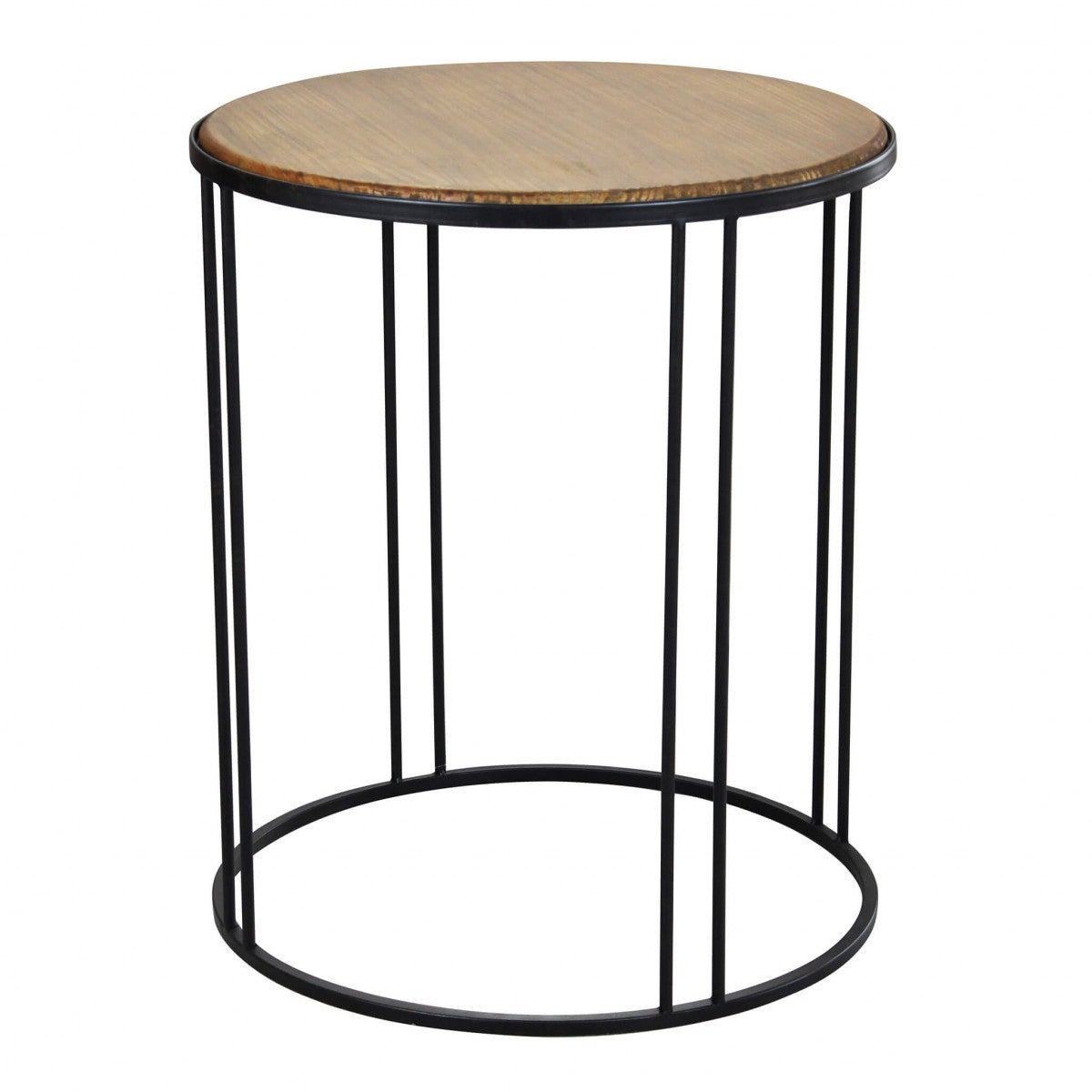Tavolino Tondo O50x55 Cm In Mdf Motti Samantha Noce Scuro E Nero main image 0