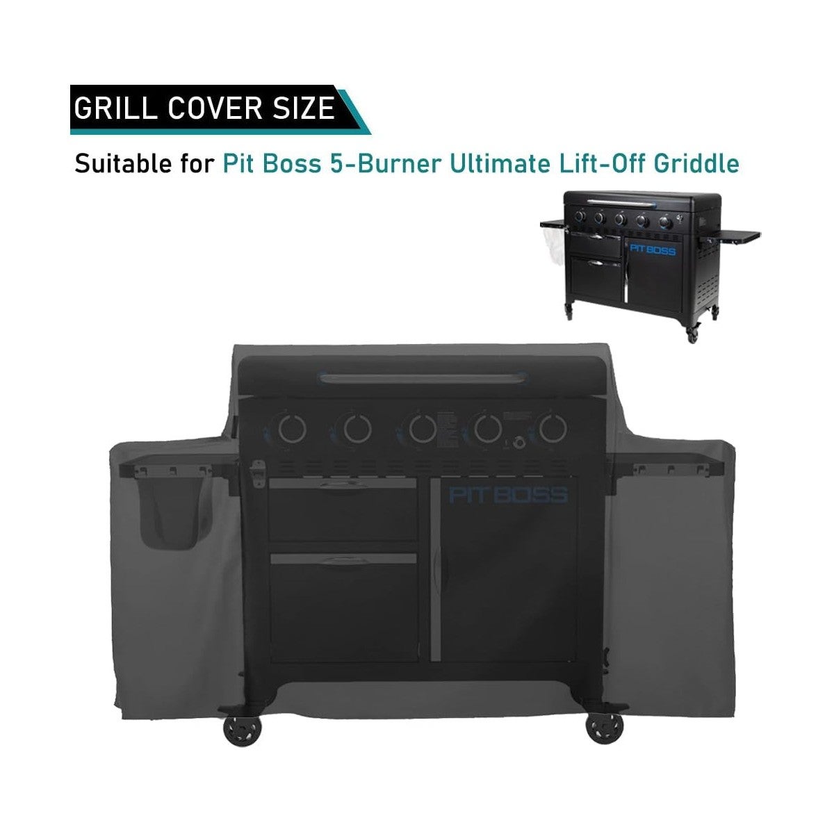 Housse de Barbecue Plancha Gaz 5 Brûleurs Ultimate - Housse de protection Imperméable Résistante UV Pit Boss - 7