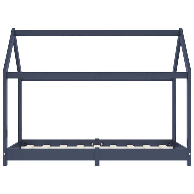 Estrutura de cama para crianças 80x160 cm pinho maciço cinza 80 x 160 cm / Gris - 4