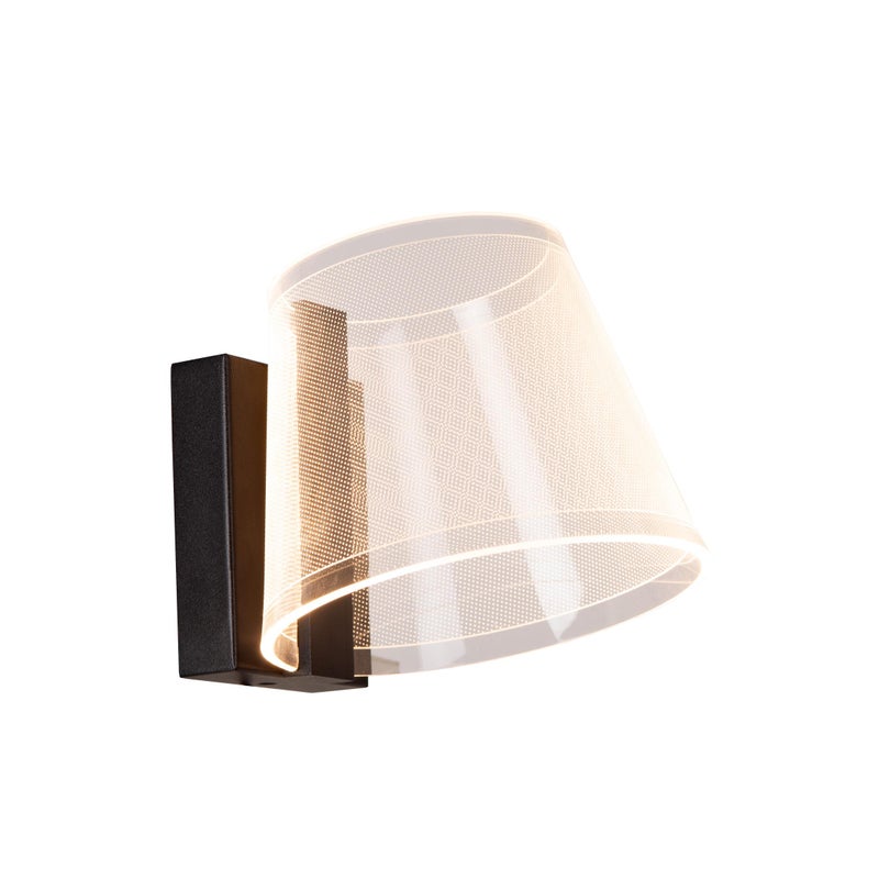 Kinkiet LED KORGIS czarno-przezroczysty 10W ciepła 600lm akryl wym:14,8x15x17,6cm IP44 Lucide