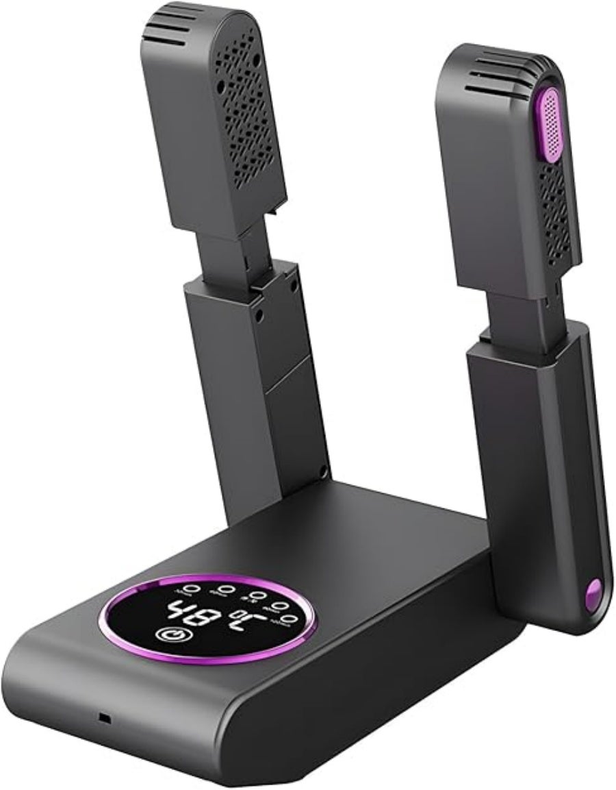 Przenośny, regulowany podgrzewacz do butów z ciepłym powietrzem 360°, 4 timery, składany do zawieszenia i szybkiego suszenia