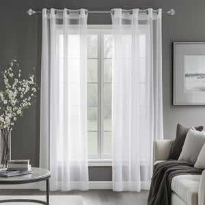 Rideaux en lin blanc cassé de 366,8 cm pour salon, chambre à coucher, style bohème