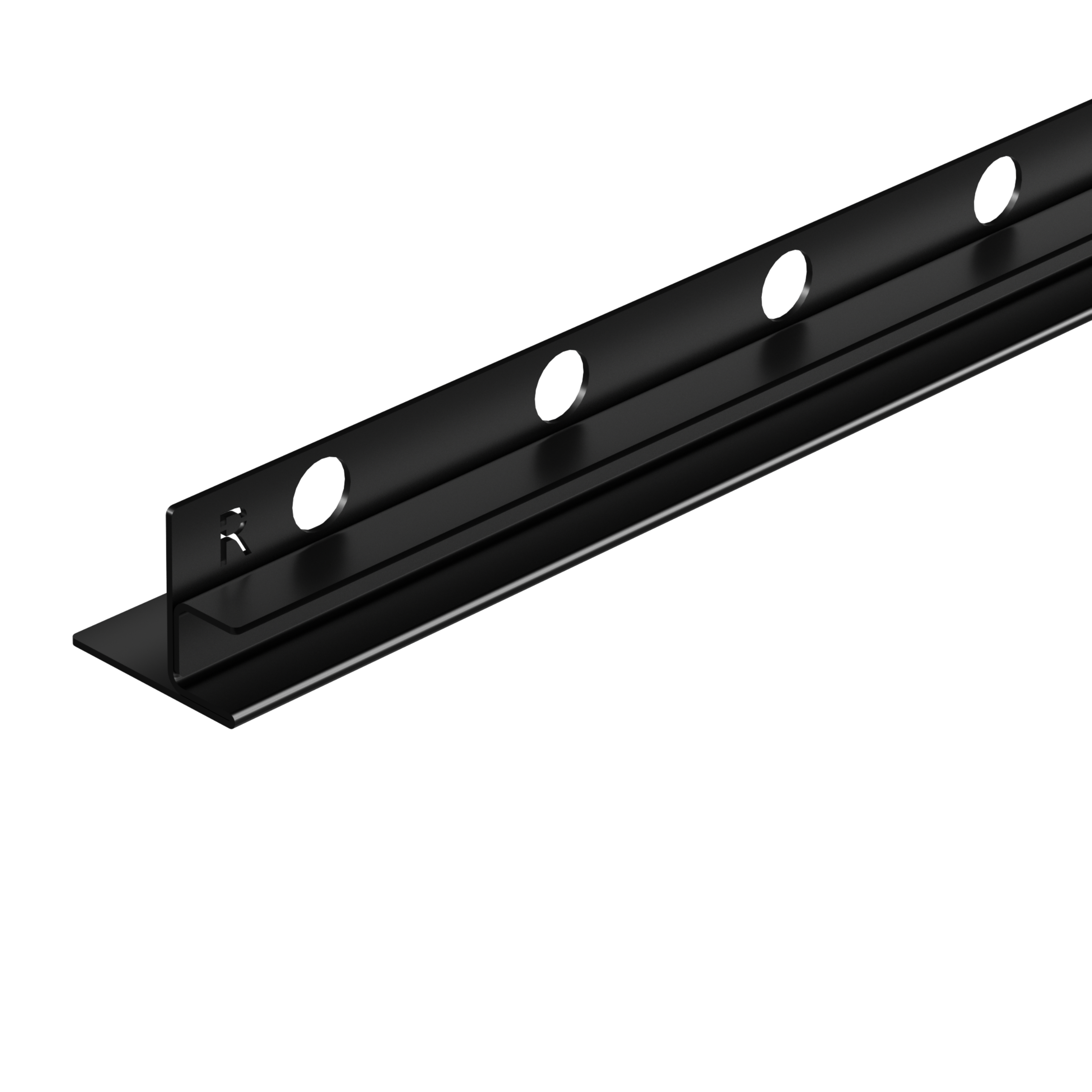 Balneo Listwa Spadkowa Podłogowa Do Szkła Prawa 170 cm Czarna Brodzikowa Listwa Ze Stali Nierdzewnej