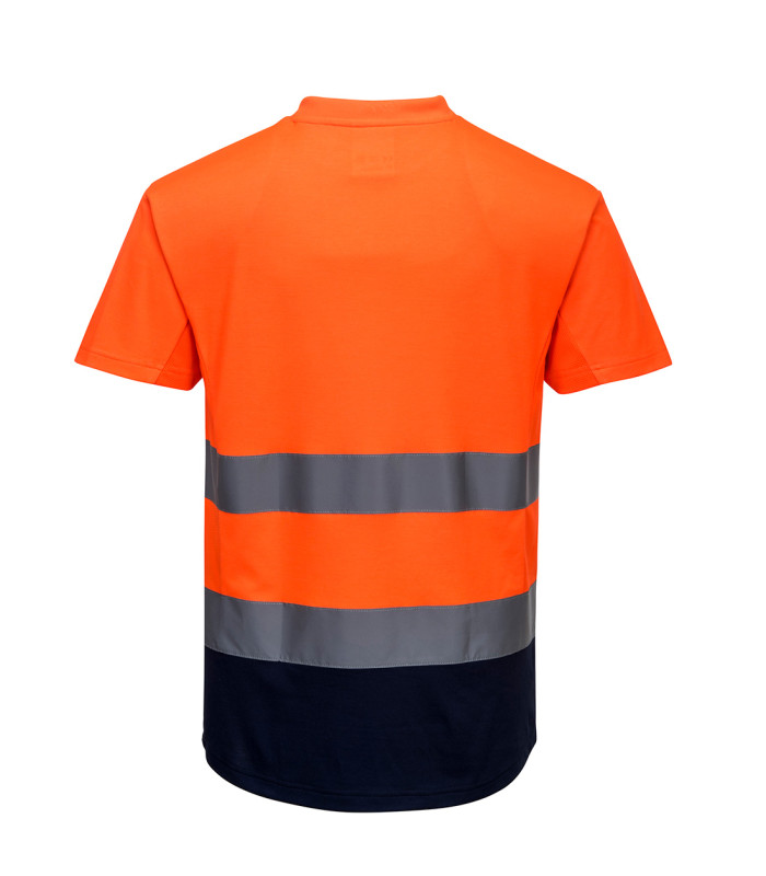 Portwest - Tee-shirt manches courtes bicolore haute visibilité classe 2 - Orange / Bleu Marine - 3XL - 2