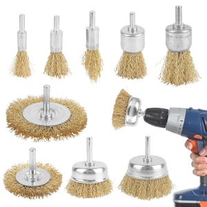 Per Trapano Set 14 Spazzole Metalliche Per Trapano - In Acciaio, Ottone Per Pulizia Ruggine E Sverniciatura Spazzola Acciaio - Foto 6