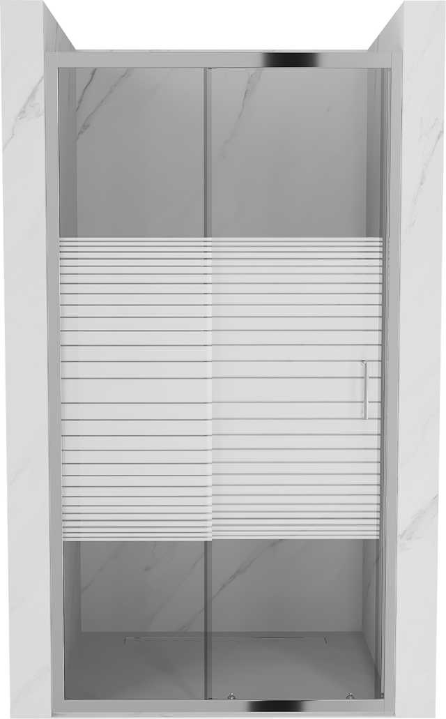 Mexen Apia drzwi prysznicowe rozsuwane 110 cm, pasy, chrom - 845-110-000-01-20