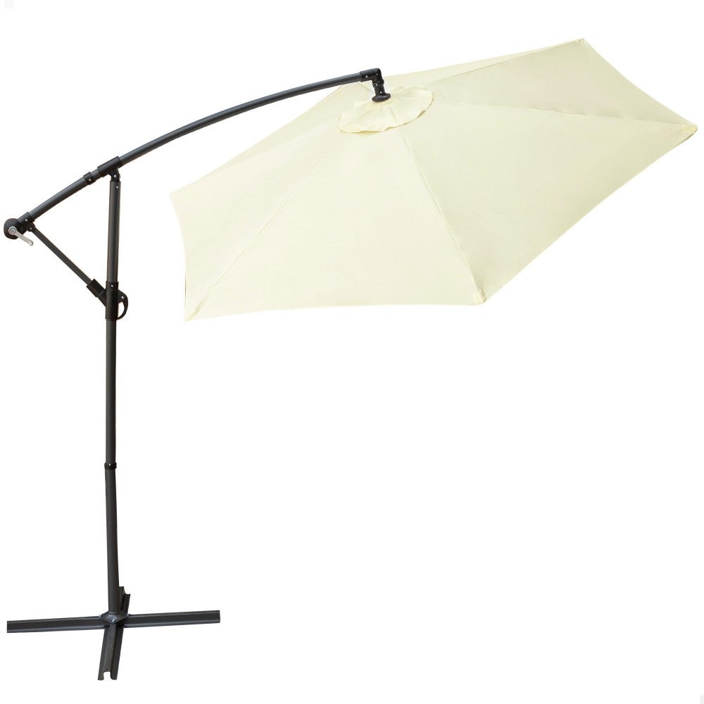 Sekey™ Ombrellone 200 Cm Tondo Ombrello Parasole Da Esterno Da Giardino Da Spiaggia Crema Protezione Solare Uv25