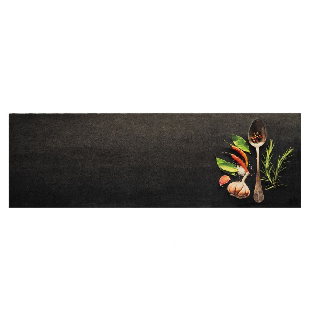 Alfombra de cocina | tapete para la cocina lavable terciopelo dibujo especias 60x180 cm cfw65203