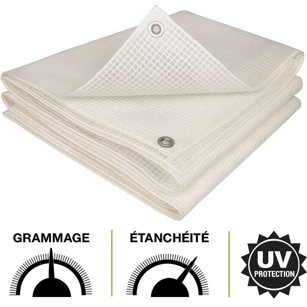 Bâche de protection transparente extérieur - 4 x 6 m - 160 g/m² - 4 x 6 - Transparent - 2