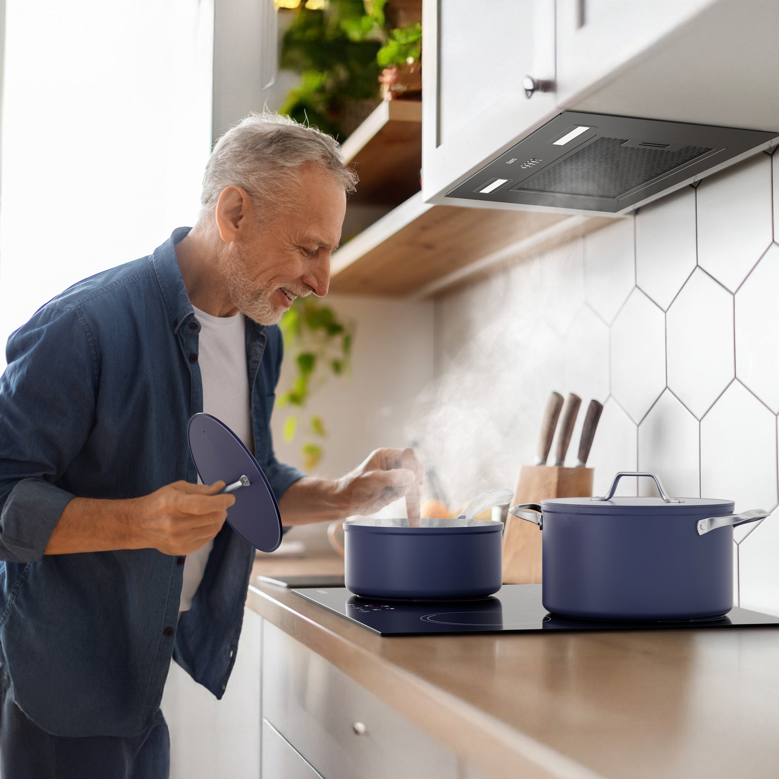 CIARRA Hotte Groupe Filtrant 60cm 650m3/h A+++ 3 Vitesses Recyclage ou Evacuation Noir et Inox CD6926AB - 5