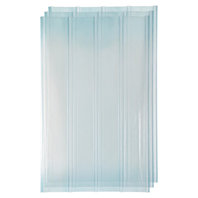 Tôle de toiture translucide en polyester ondulé, L : 1,6 m - L : 90 cm, épaisseur 2 mm, translucide, 3 pièces