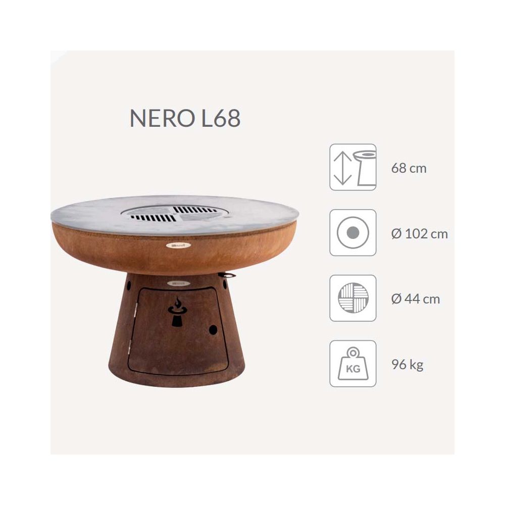 Barbecue brasero en acier Nero Hauteur 68 cm Diamètre 102 cm Remundi - 5
