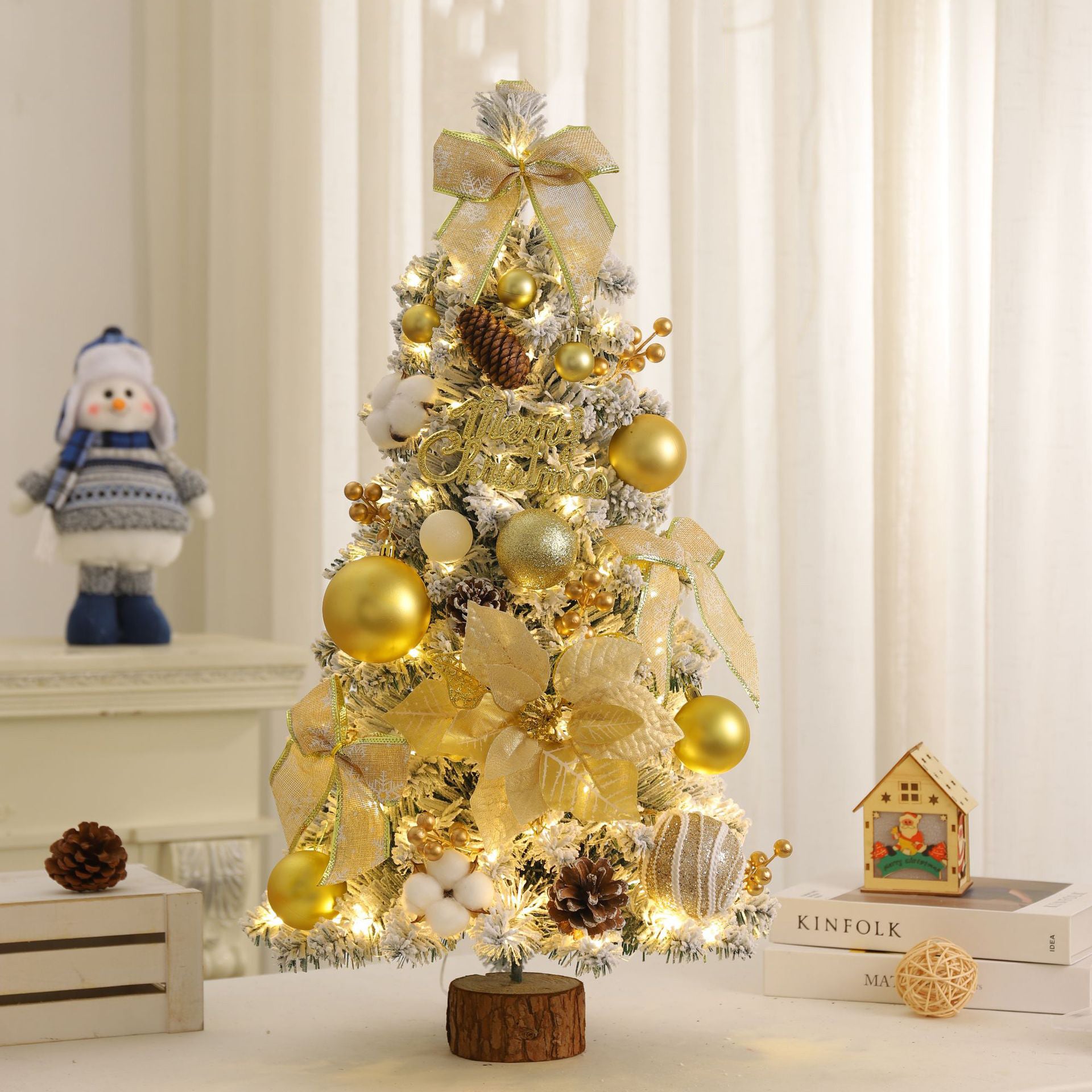 Albero di Natale in metallo dorato da tavolo - Modello grande | Mathilde M