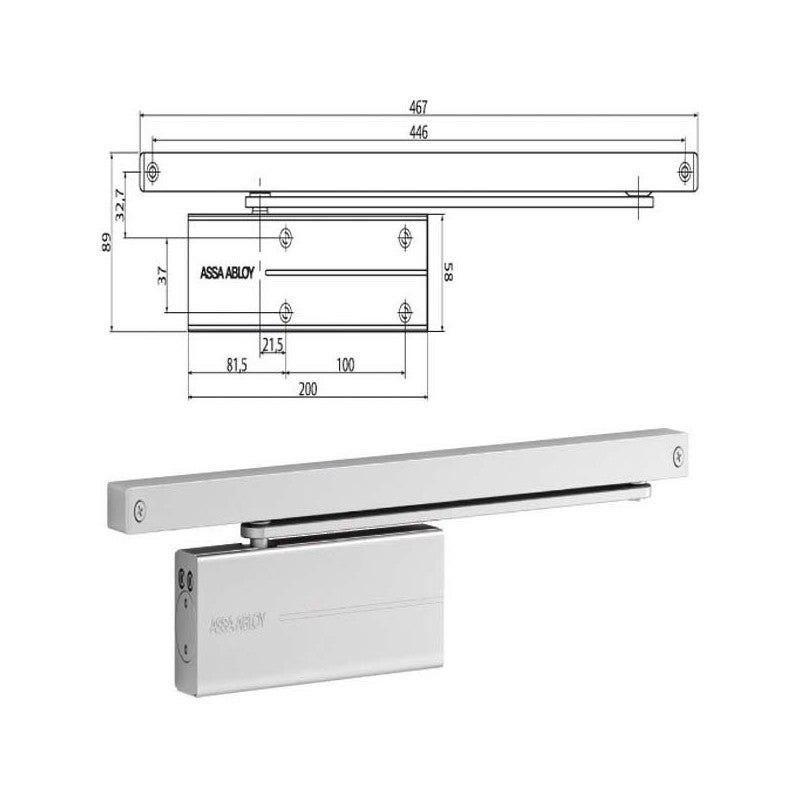 Assa Abloy Chiudiporta Aerodinamico Bianco DC175 | Leroy Merlin