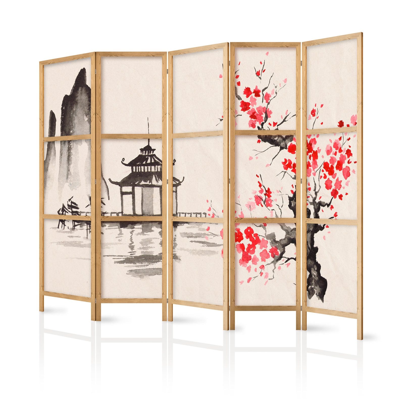 Paravent japonais Calme mystique 225 x 172 cm Multicolore | Leroy Merlin