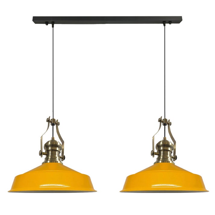 Bamyum Lámpara Colgante Mesa De Comedor De Madera, Lámpara Colgante Industrial, Metal Verde Menta | Leroy Merlin