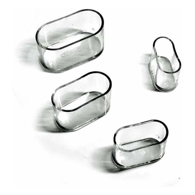 Protetores de pernas de cadeira protetores de pés de móveis em silicone oval proteção anti riscos para o chão peças transparentes