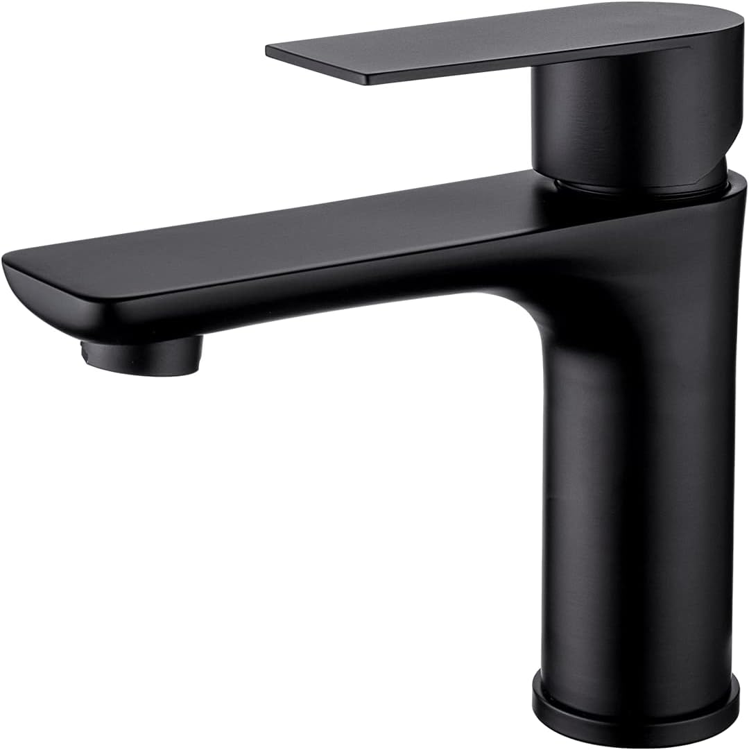 Kran do umywalki Kran do umywalki czarny mat Bateria jednouchwytowa ciepła / zimna woda - Czarny