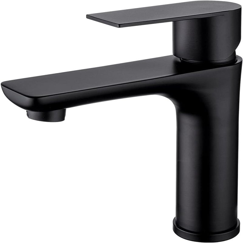 Kran do umywalki Kran do umywalki czarny mat Bateria jednouchwytowa ciepła / zimna woda - Czarny