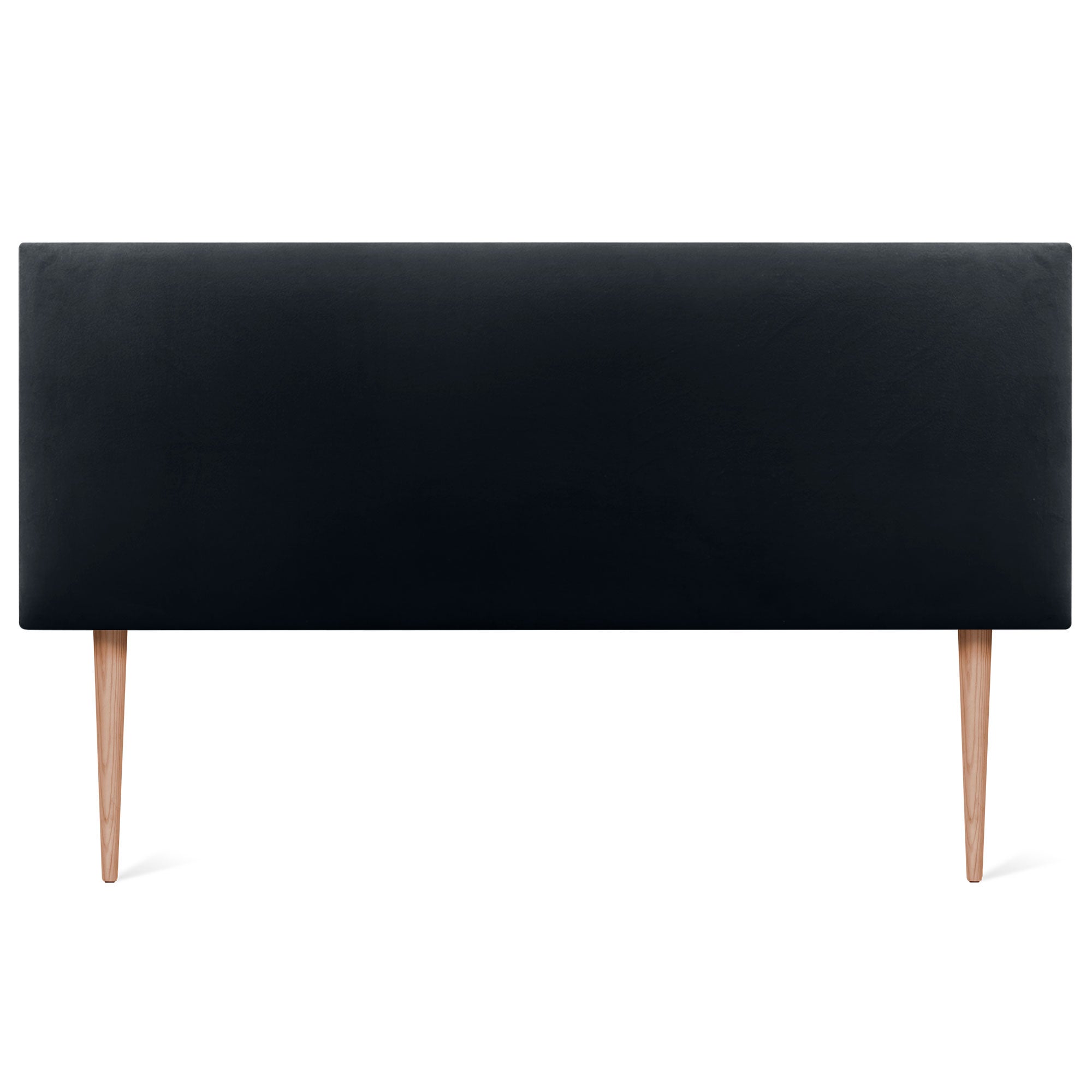 DHOME Testiera in Velluto Liscio con Gambe Camera da letto Imbottita con Testiera Imbottita Moderna di Fascia Alta (Nero, 135x105cm) - 2