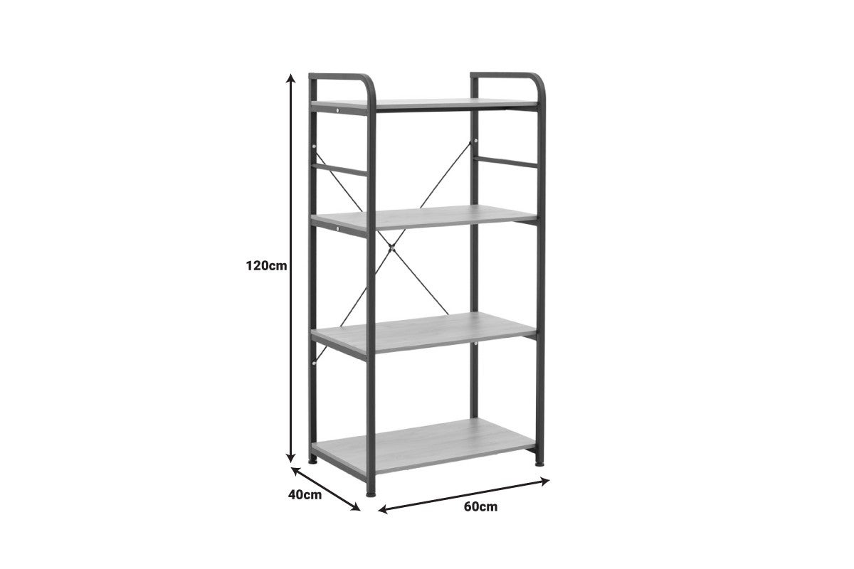 Scaffale da cucina con 4 ripiani - Metallo bianco e legno naturale MDF - 60x40x120 cm - Scaffale multiuso, stile moderno - 7